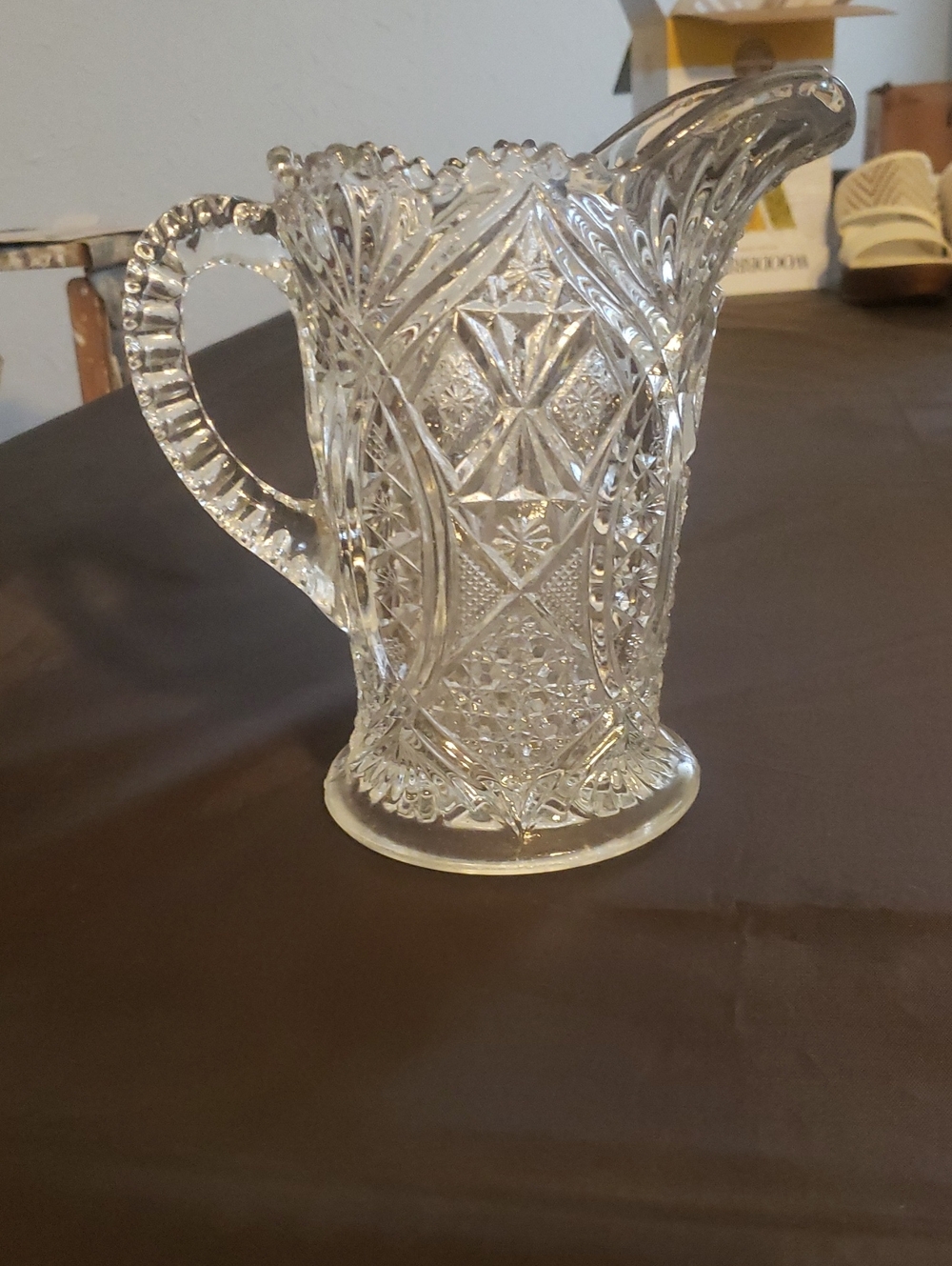 Clear Pressed Glass Pitcher - Decorative Home Art